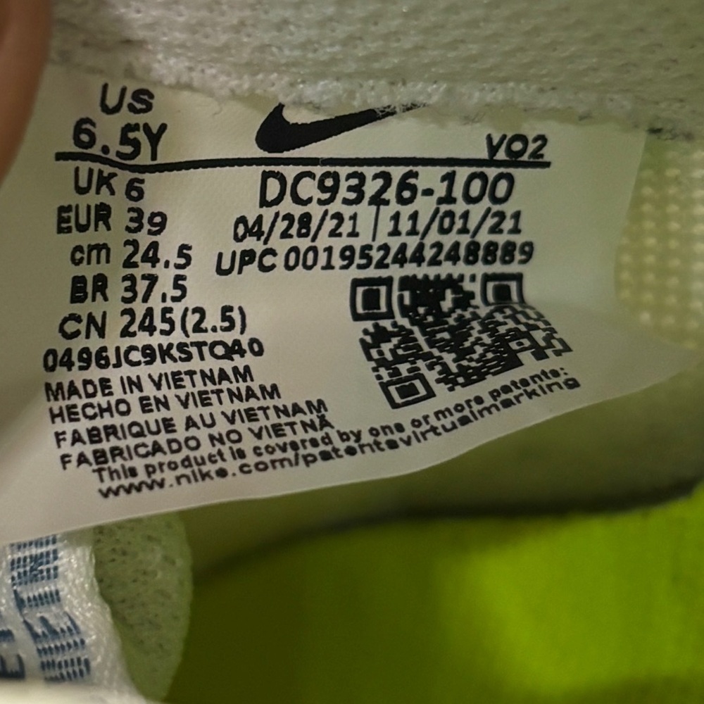 Nike Air Force 1 Next Nature White Aura Teal Swoosh Women’s 6.5Y / 8 Eco AF1 - Picture 12 of 12